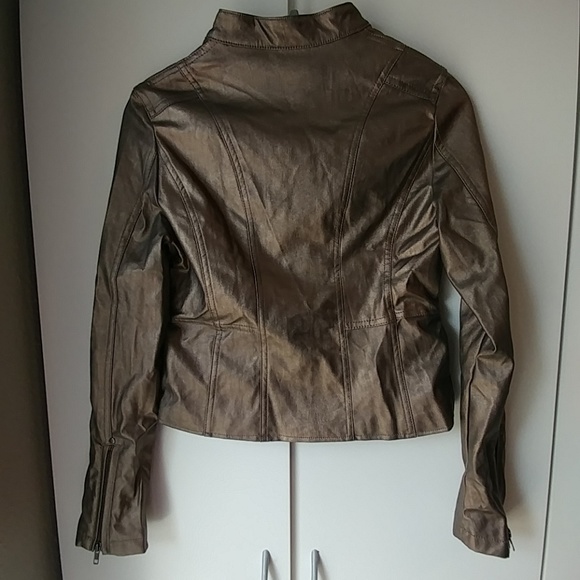 Metallic Bronze Leather Jacket size M - Picture 4 of 7